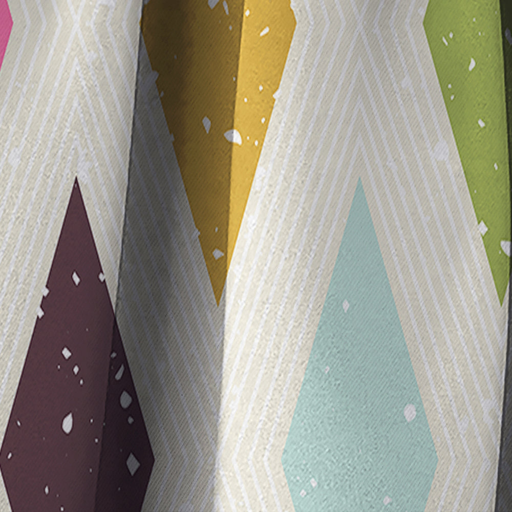 Diamond Retro III - Mid-Century Modern Curtain - 1 Panel