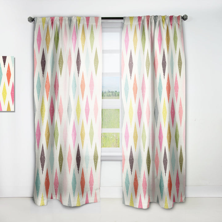 Diamond Retro III - Mid-Century Modern Curtain - 1 Panel