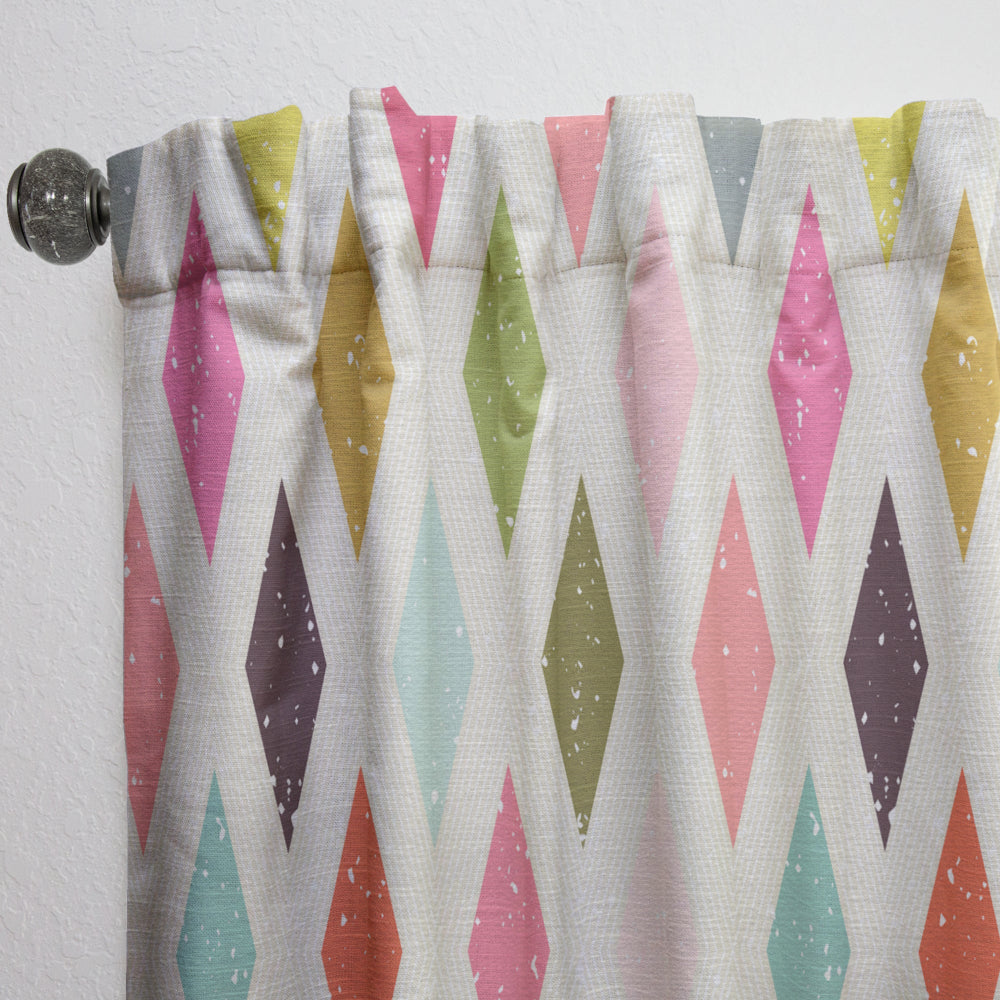 Diamond Retro III - Mid-Century Modern Curtain - 1 Panel
