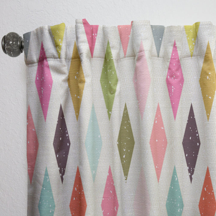 Diamond Retro III - Mid-Century Modern Curtain - 1 Panel