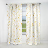 Golden Grid I - Mid-Century Modern Curtain - 1 Panel