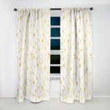 Golden Grid I - Mid-Century Modern Curtain - 1 Panel