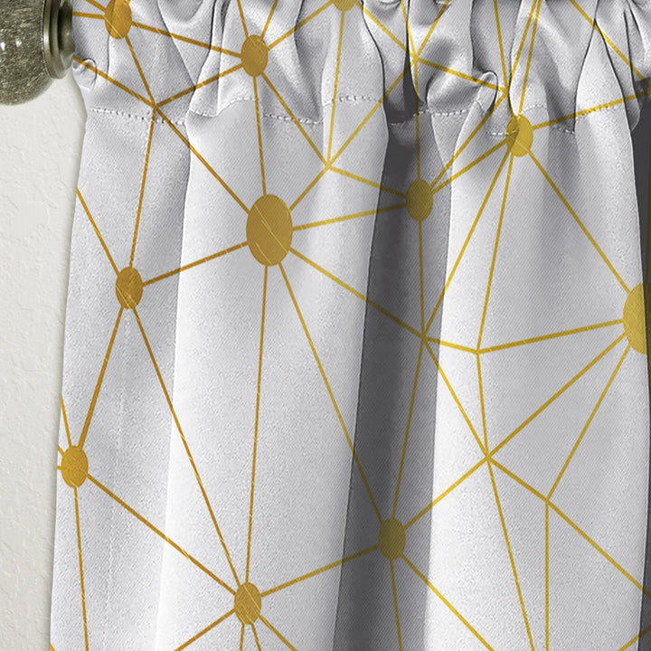 Golden Grid I - Mid-Century Modern Curtain - 1 Panel