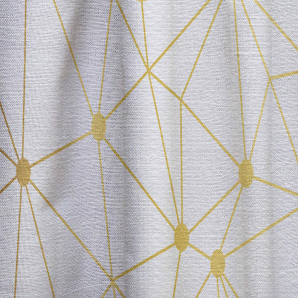 Golden Grid I - Mid-Century Modern Curtain - 1 Panel