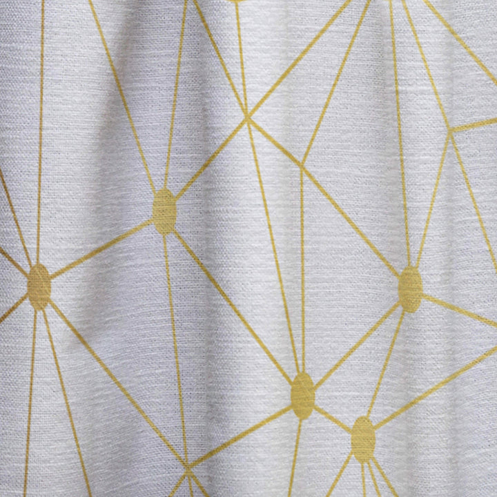 Golden Grid I - Mid-Century Modern Curtain - 1 Panel