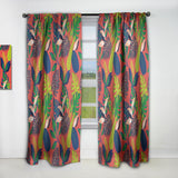 Retro Tropical Leaves I - Mid-Century Modern Curtain - 1 Panel