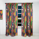 Retro Tropical Leaves I - Mid-Century Modern Curtain - 1 Panel
