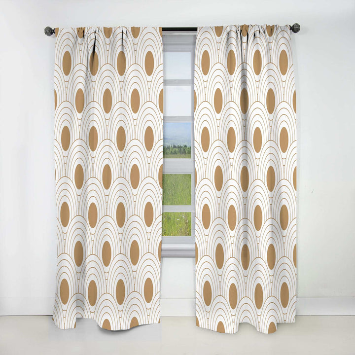 Circular Retro Design - Mid-Century Modern Curtain - 1 Panel