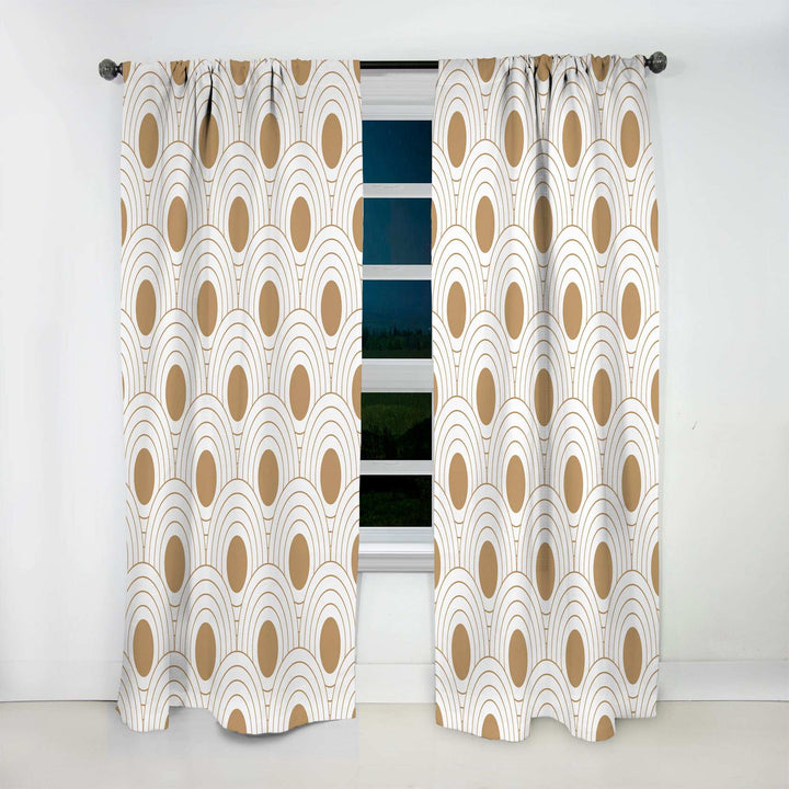 Circular Retro Design - Mid-Century Modern Curtain - 1 Panel