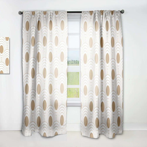 Circular Retro Design - Mid-Century Modern Curtain - 1 Panel