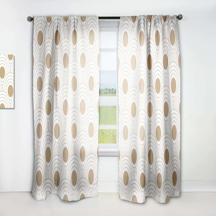 Circular Retro Design - Mid-Century Modern Curtain - 1 Panel