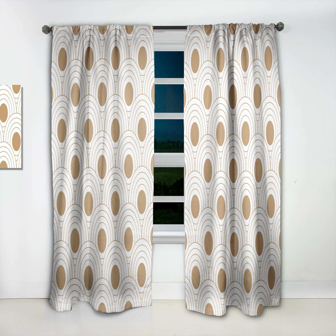 Circular Retro Design - Mid-Century Modern Curtain - 1 Panel