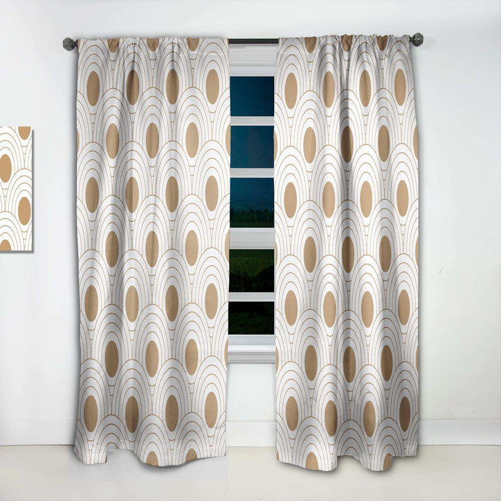 Circular Retro Design - Mid-Century Modern Curtain - 1 Panel