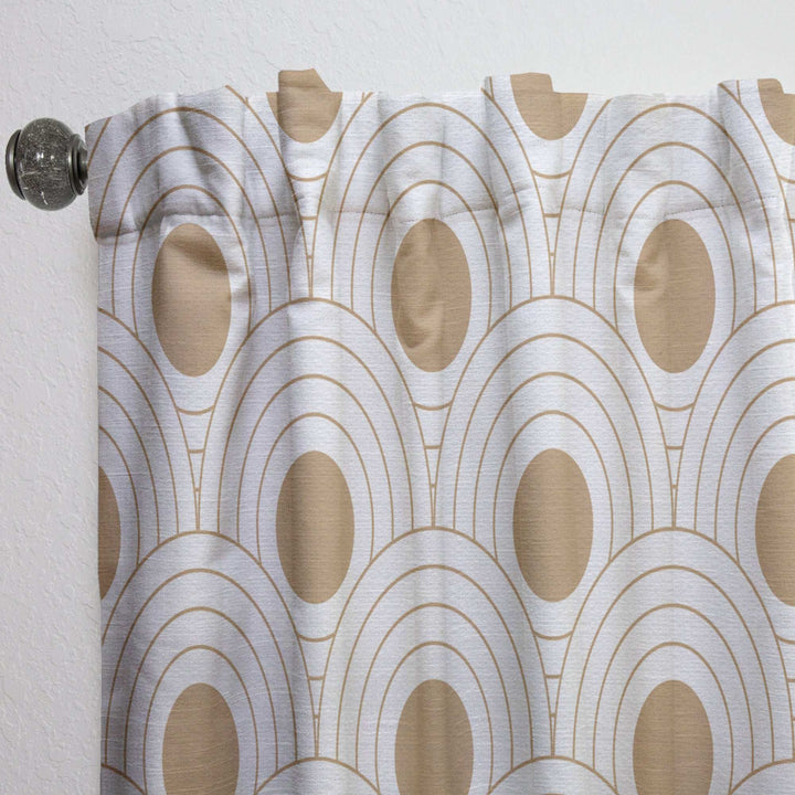 Circular Retro Design - Mid-Century Modern Curtain - 1 Panel
