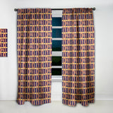 Retro Grid in Orange' Mid-Century Modern Curtain 1 Panel