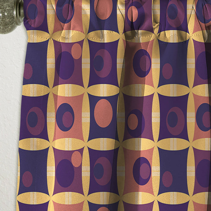 Retro Grid in Orange - Mid-Century Modern Curtain - 1 Panel