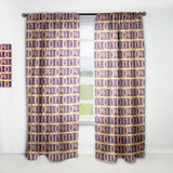 Retro Grid in Orange' Mid-Century Modern Curtain 1 Panel