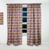 Retro Grid in Orange' Mid-Century Modern Curtain 1 Panel