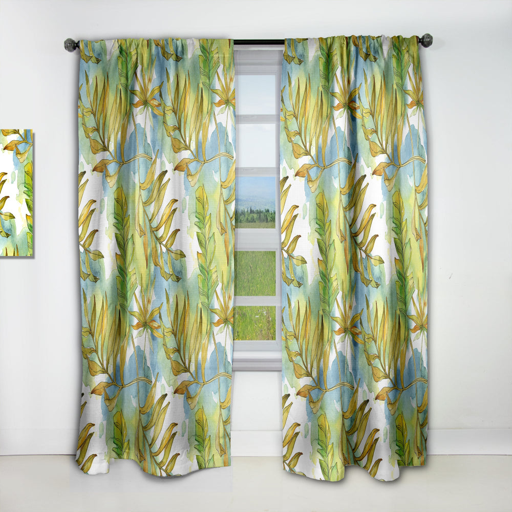 Retro Tropical Foliage - Mid-Century Modern Curtain - 1 Panel