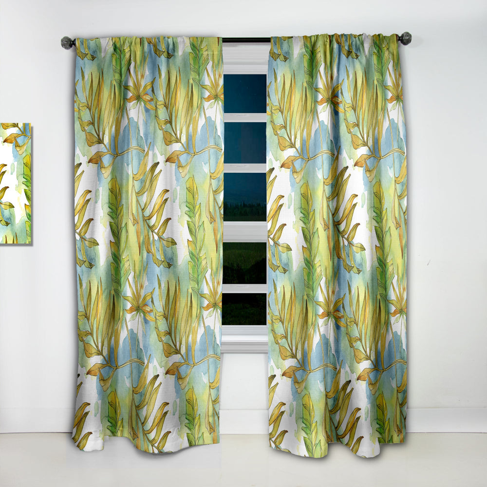 Retro Tropical Foliage - Mid-Century Modern Curtain - 1 Panel
