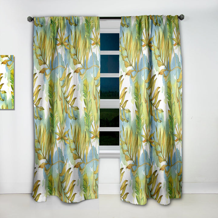 Retro Tropical Foliage - Mid-Century Modern Curtain - 1 Panel