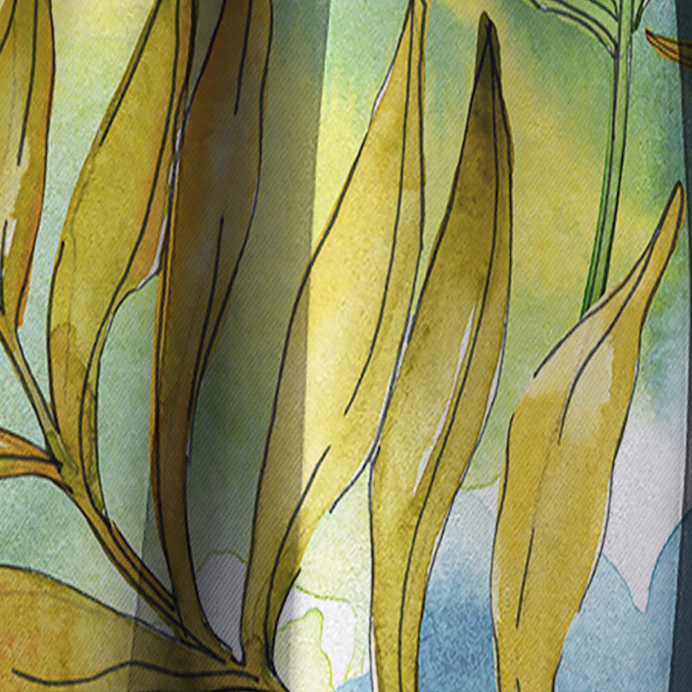 Retro Tropical Foliage - Mid-Century Modern Curtain - 1 Panel