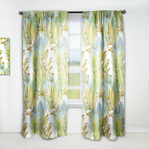 Retro Tropical Foliage - Mid-Century Modern Curtain - 1 Panel