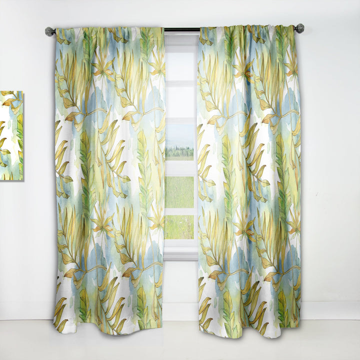 Retro Tropical Foliage - Mid-Century Modern Curtain - 1 Panel