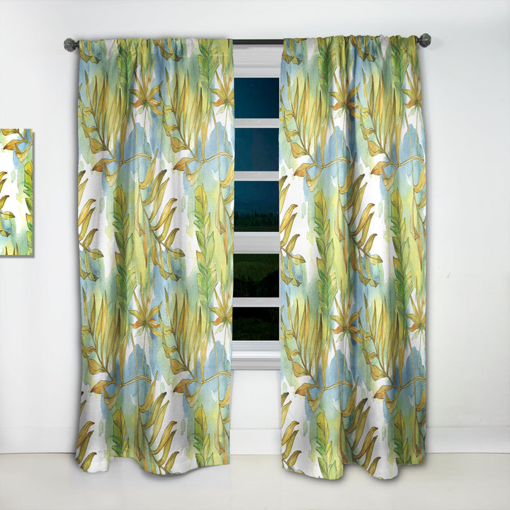 Retro Tropical Foliage - Mid-Century Modern Curtain - 1 Panel