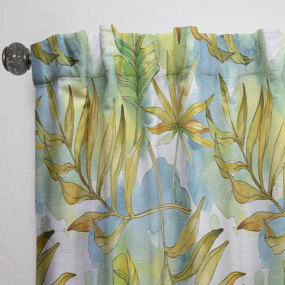 Retro Tropical Foliage - Mid-Century Modern Curtain - 1 Panel