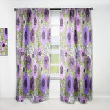 Purple Retro Fantasy Flowers - Mid-Century Modern Curtain - 1 Panel