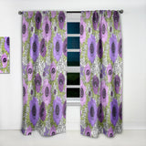 Purple Retro Fantasy Flowers - Mid-Century Modern Curtain - 1 Panel