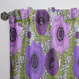 Purple Retro Fantasy Flowers - Mid-Century Modern Curtain - 1 Panel