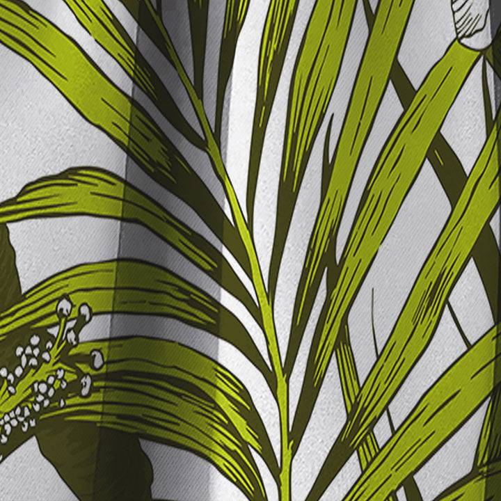 Tropical Palm Leaves I - Mid-Century Modern Curtain - 1 Panel