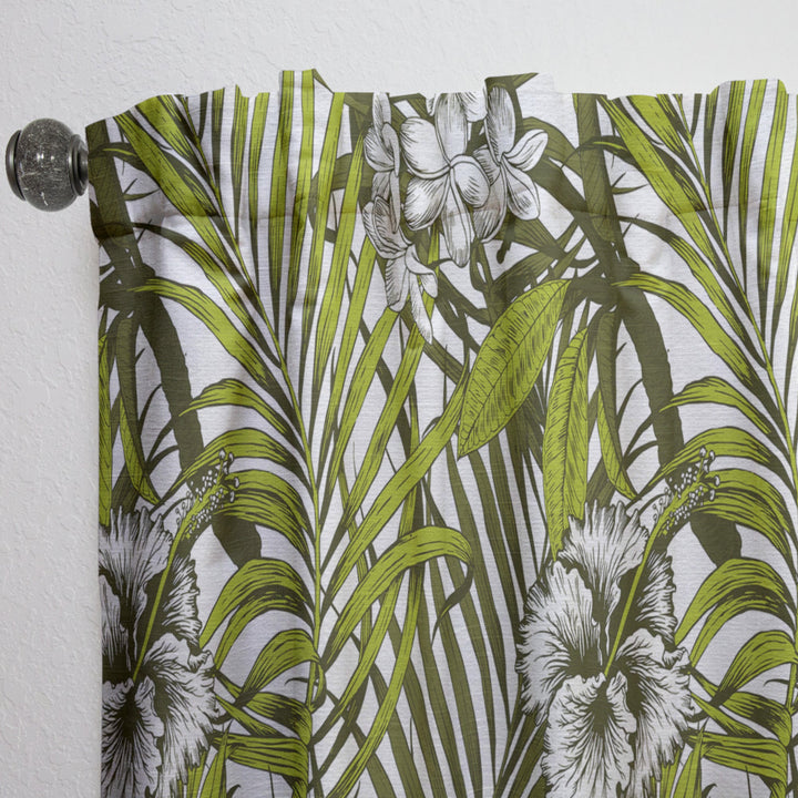 Tropical Palm Leaves I - Mid-Century Modern Curtain - 1 Panel