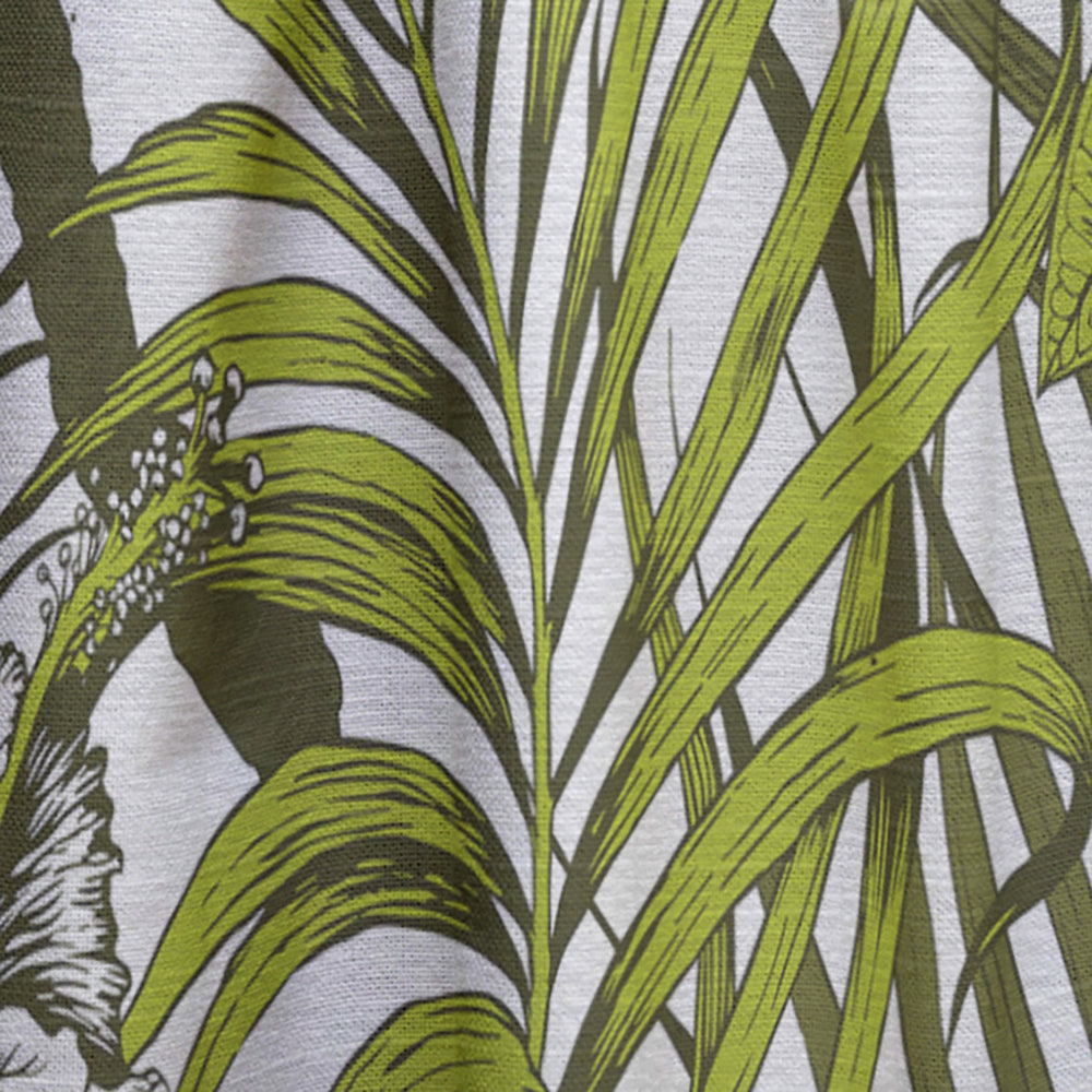 Tropical Palm Leaves I - Mid-Century Modern Curtain - 1 Panel