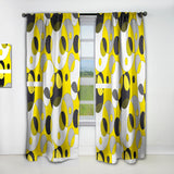 Circular Abstract Retro Geometric I - Mid-Century Modern Curtain - 1 Panel