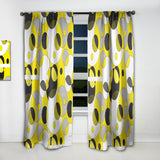 Circular Abstract Retro Geometric I - Mid-Century Modern Curtain - 1 Panel