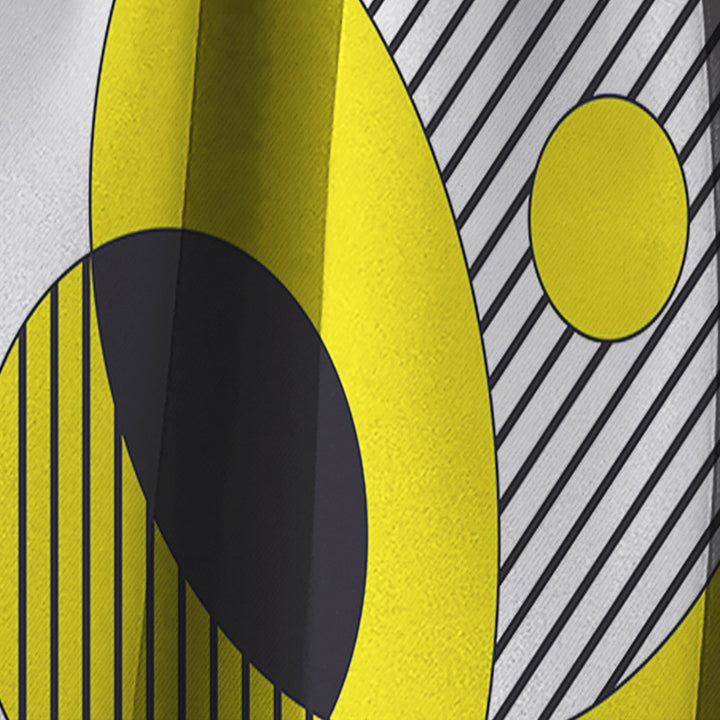 Circular Abstract Retro Geometric I - Mid-Century Modern Curtain - 1 Panel