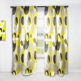 Circular Abstract Retro Geometric I - Mid-Century Modern Curtain - 1 Panel