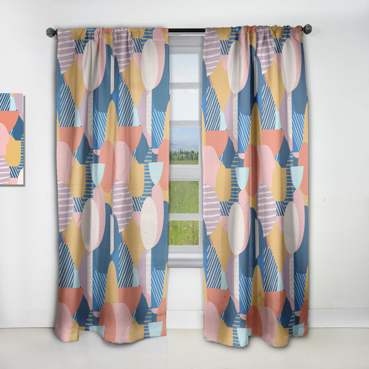 Modern geometric shapes pattern - Mid-Century Modern Curtain - 1 Panel