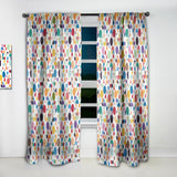 Retro Abstract Circular I - Mid-Century Modern Curtain - 1 Panel