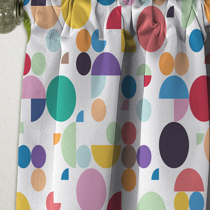 Retro Abstract Circular I - Mid-Century Modern Curtain - 1 Panel