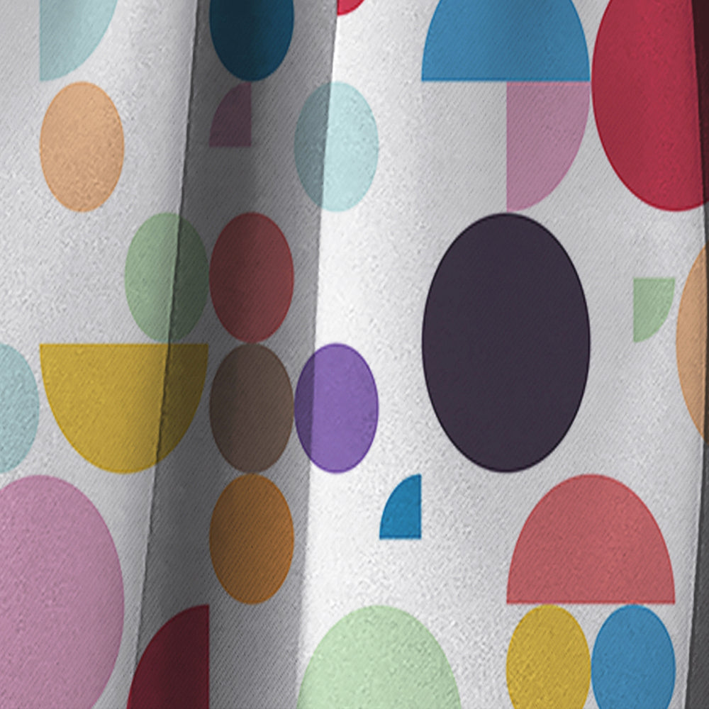Retro Abstract Circular I - Mid-Century Modern Curtain - 1 Panel