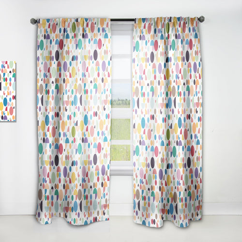 Retro Abstract Circular I - Mid-Century Modern Curtain - 1 Panel