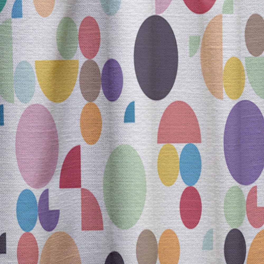 Retro Abstract Circular I - Mid-Century Modern Curtain - 1 Panel