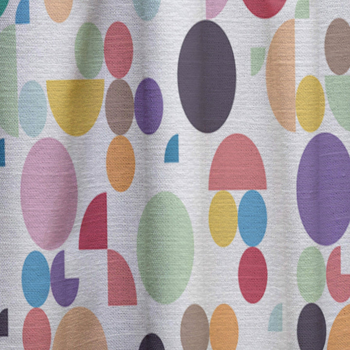 Retro Abstract Circular I - Mid-Century Modern Curtain - 1 Panel