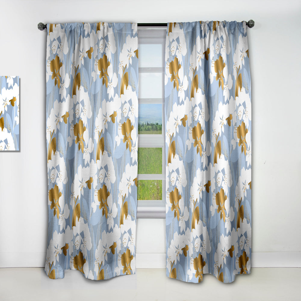 Orchid blossom color pattern - Mid-Century Modern Curtain - 1 Panel