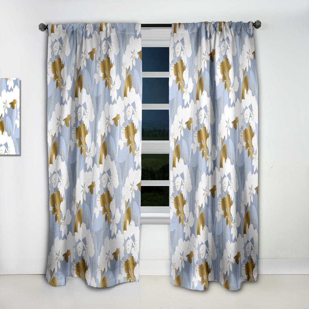 Orchid blossom color pattern - Mid-Century Modern Curtain - 1 Panel