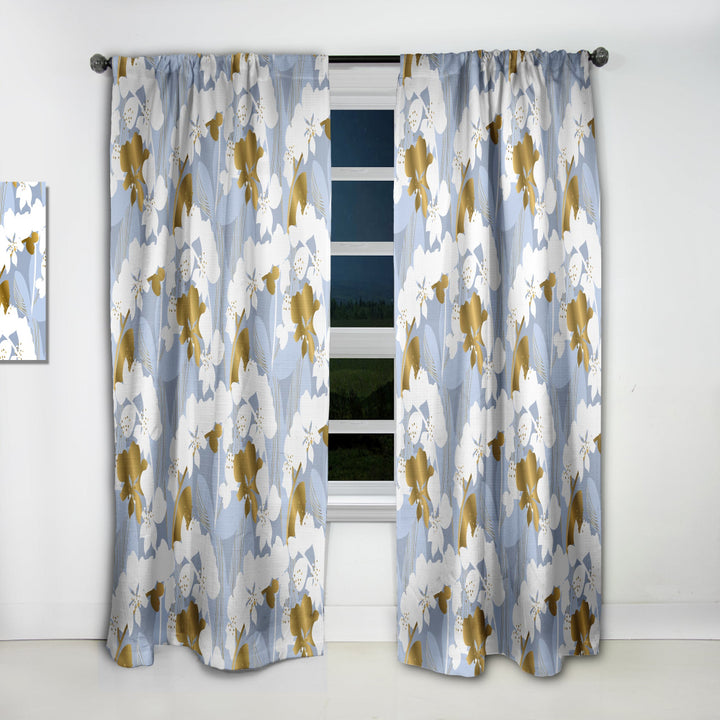 Orchid blossom color pattern - Mid-Century Modern Curtain - 1 Panel
